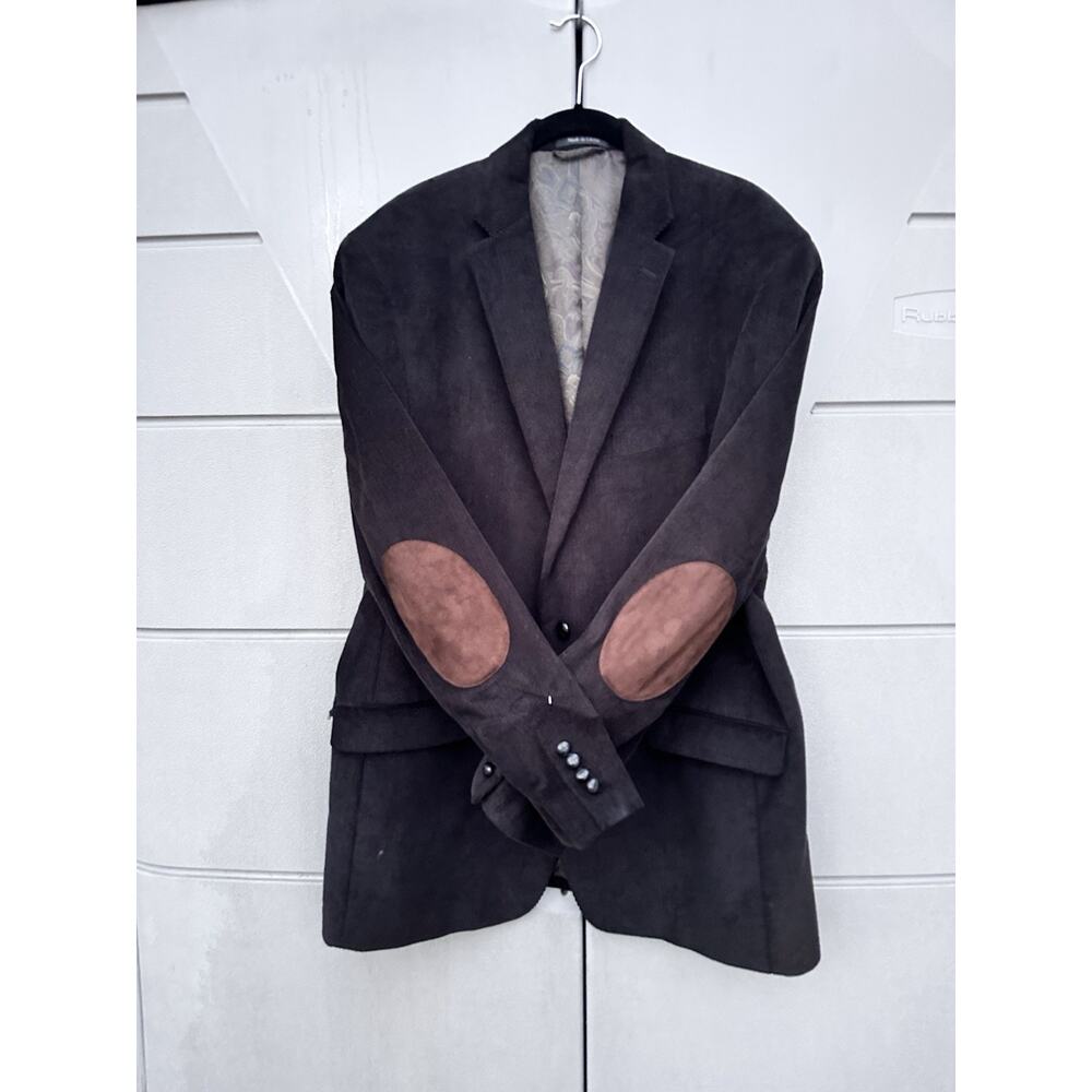 VTG 80's 90's Polo Ralph Lauren Brown Corduroy 2 Button Blazer Elbow Patches 44L